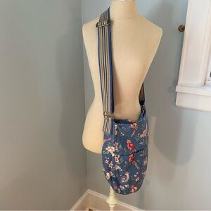 Cath Kidston Oversized Canvas Tote Bag in Blue Floral Bird Print